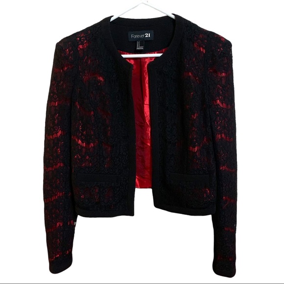 Forever 21 Woman’s Black Lace Jacket S - Picture 1 of 6